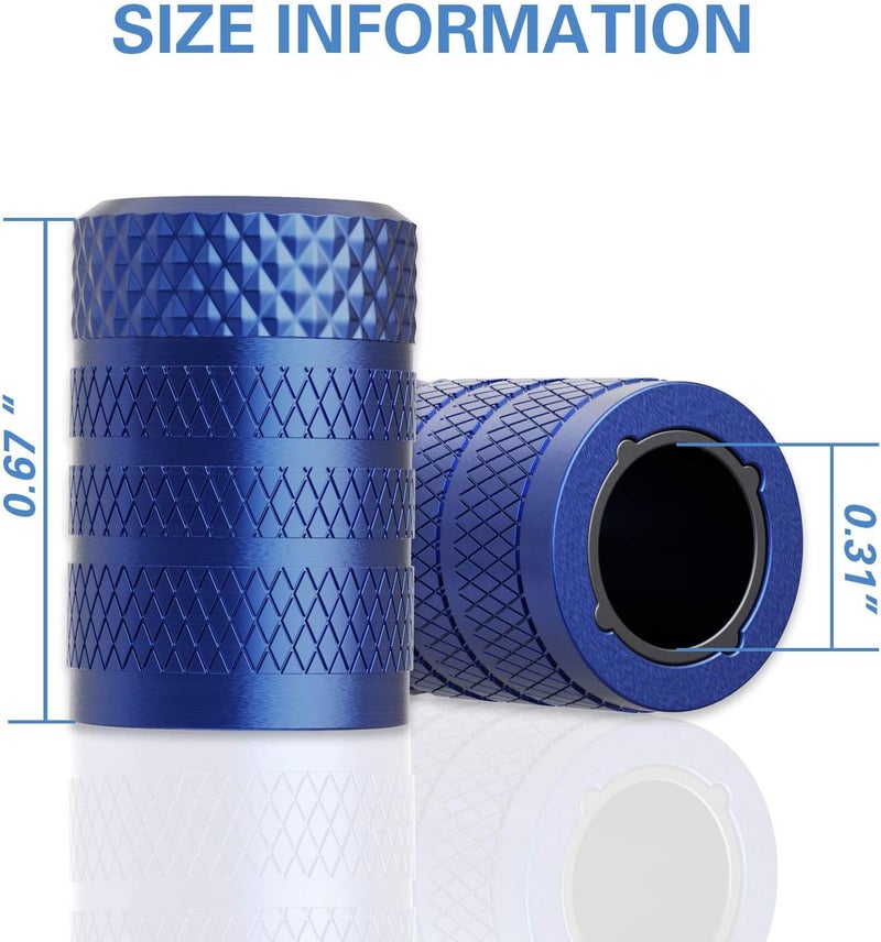 CKAuto Tire Valve Stem Caps, Blue, 4 pcs/Pack, Anodized Aluminum Tire Valve Cap Set, Corrosion Resistant, Universal Stem Covers for Cars Trucks Motorcycles SUVs and Bikes - Image 4