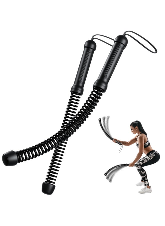 WALALLA Ropeless Battle Rope, Battle Ropes for Home Gym, Strength, HIIT Workouts, Home Training, Quiet Fitness Equipment for Men & Women, 2PCS, 48×3cm - Image 1