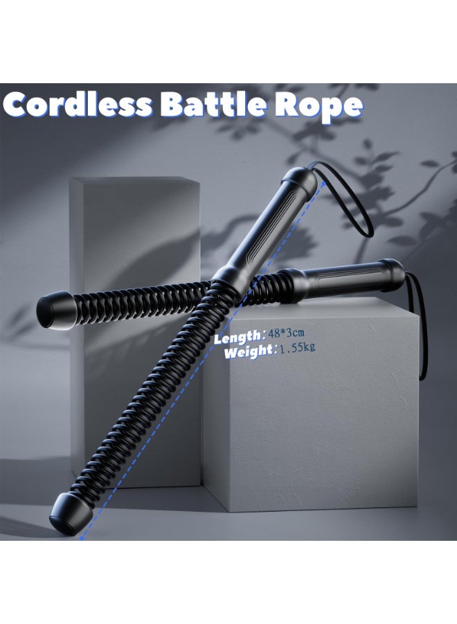 WALALLA Ropeless Battle Rope, Battle Ropes for Home Gym, Strength, HIIT Workouts, Home Training, Quiet Fitness Equipment for Men & Women, 2PCS, 48×3cm - Image 4