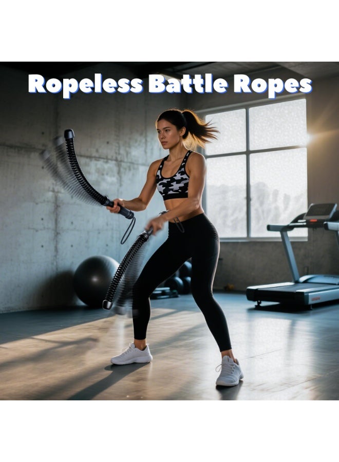 WALALLA Ropeless Battle Rope, Battle Ropes for Home Gym, Strength, HIIT Workouts, Home Training, Quiet Fitness Equipment for Men & Women, 2PCS, 48×3cm - Image 2