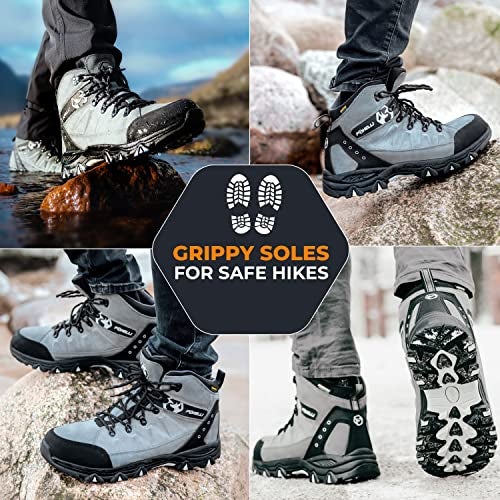 Foxelli Men’s Hiking Boots – Waterproof Breathable & Lightweight Suede Leather Hiking Boots for Men - Image 5