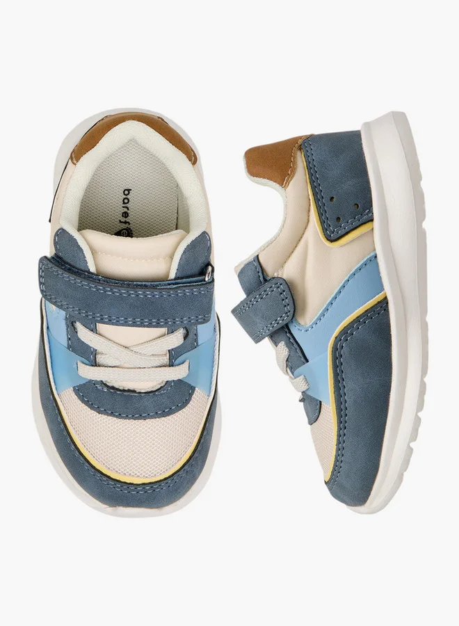 Barefeet Boys Panelled Sneakers with Hook and Loop Closure