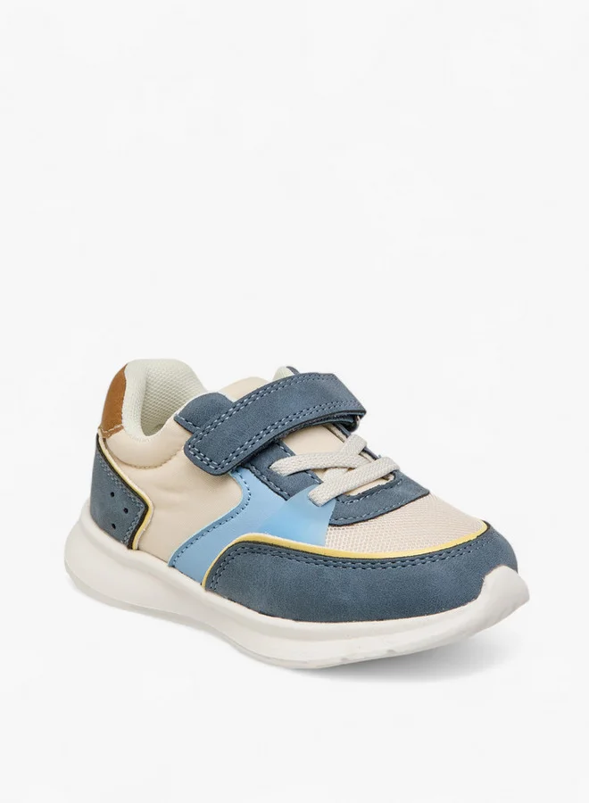 Barefeet Boys Panelled Sneakers with Hook and Loop Closure