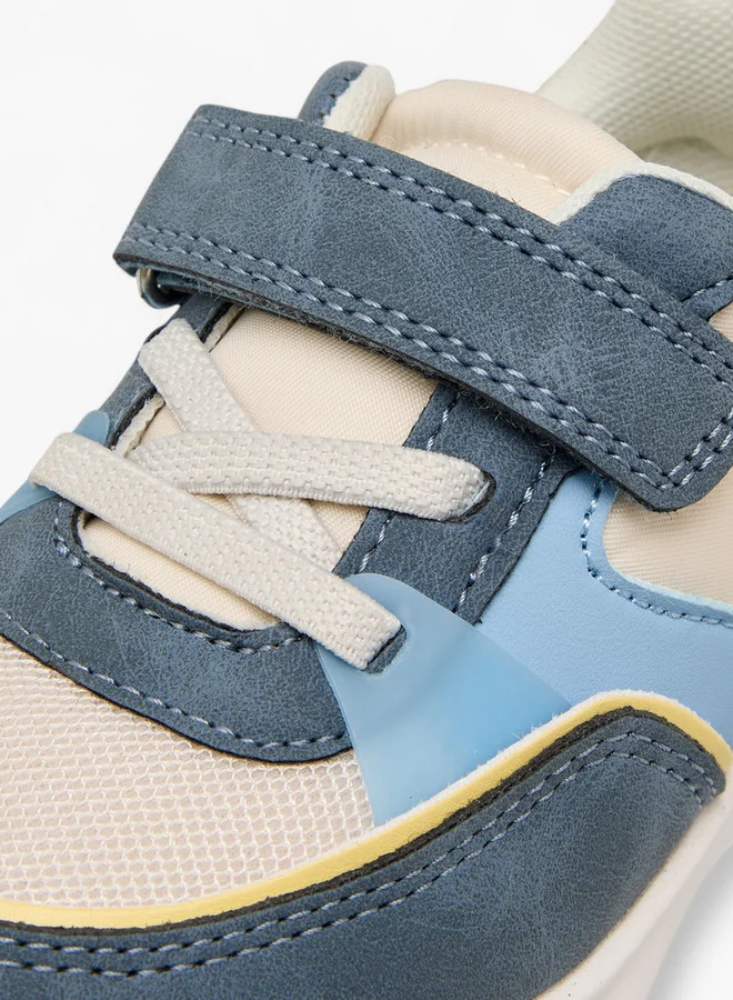 Barefeet Boys Panelled Sneakers with Hook and Loop Closure