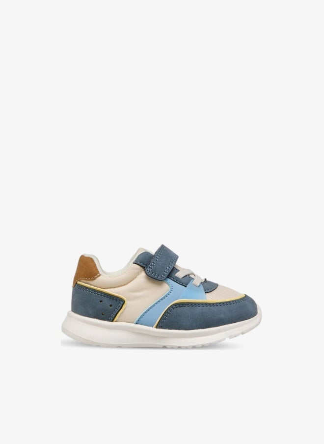 Barefeet Boys Panelled Sneakers with Hook and Loop Closure - Image 1