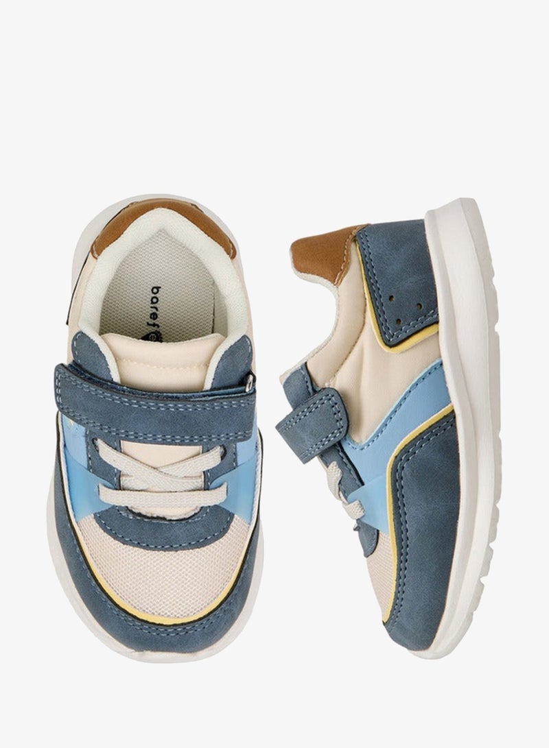 Barefeet Boys Panelled Sneakers with Hook and Loop Closure - Image 3