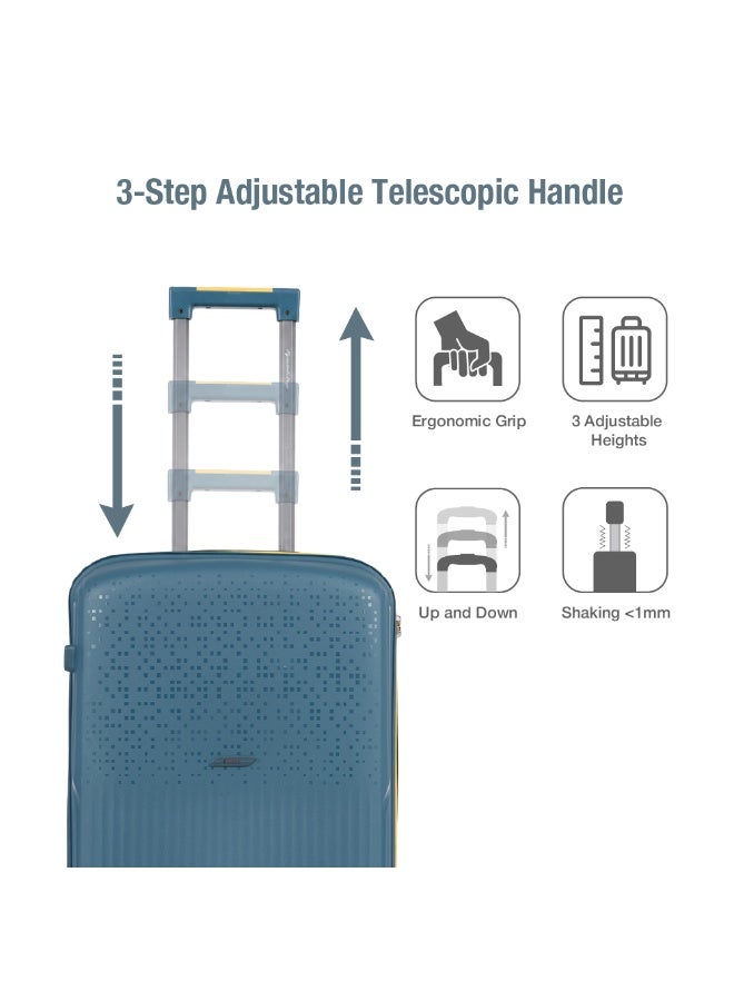 Eagle Express Neon X 28 Inch Large Luggage Peacock Blue, PP Hard Shell Check-In Trolley Suitcase with Lightweight Design, Scratch Resistant Travel Bag, 360 Spinner Wheels, Secure Lock System and 2 Year Warranty - Image 4
