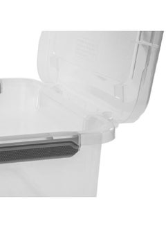 Sterilite Stackable Hinge Lid Rectangular Space Saving Storage Box Clear and Grey 56.8 L 13963V06  - Image 4