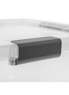 Sterilite Stackable Hinge Lid Rectangular Space Saving Storage Box Clear and Grey 56.8 L 13963V06  - Image 2