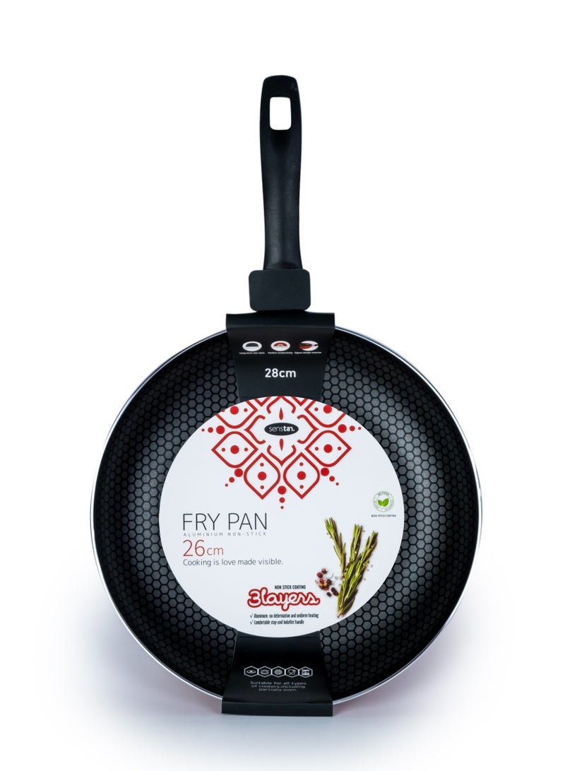 Senstan  Flame Design Fry Pan | Non-Stick Frying Pan | 26X5.9Cm Skillet | Flame-Patterned Sauté Pan | Premium Cooking Pan  - Image 3
