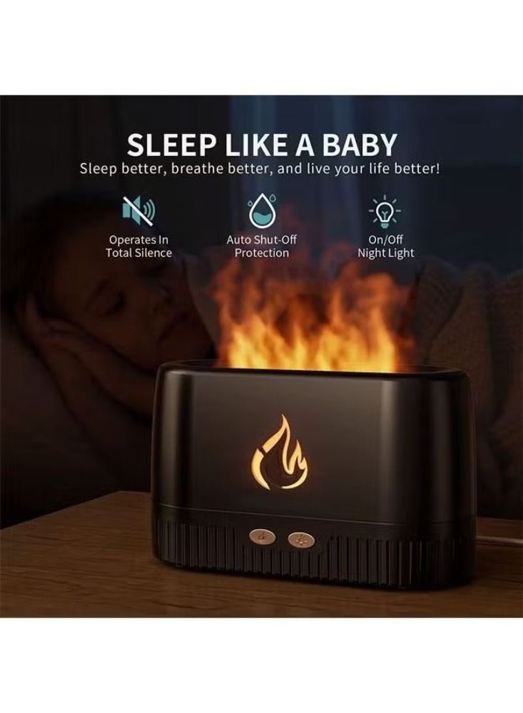 Dreamzon Quiet Essential Oil Diffusers for Aromatherapy Auto Shut Off Aroma Diffuser Ultrasonic Oil,Portable Flame,Cool Mist Humidifiers for Bedroom Home Office Yoga Gym Black - Image 1