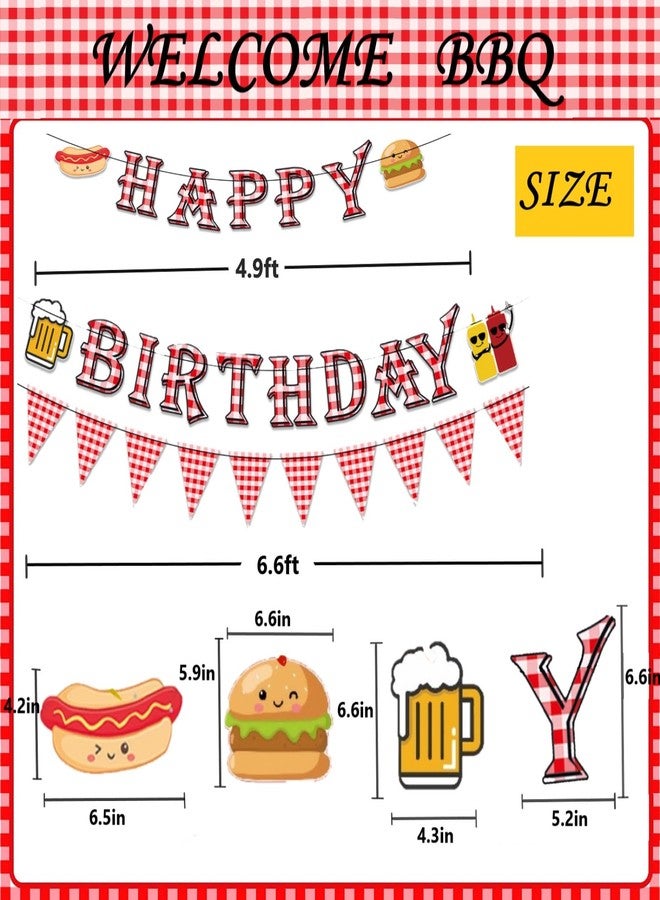 WAWEOOP BBQ Picnic Themed Birthday Party Decorations,Barbecue Picnic Banner for Birthday Party Decor Supplies - Image 4