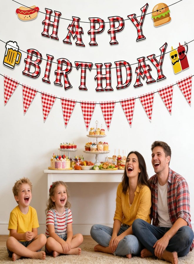 WAWEOOP BBQ Picnic Themed Birthday Party Decorations,Barbecue Picnic Banner for Birthday Party Decor Supplies - Image 3