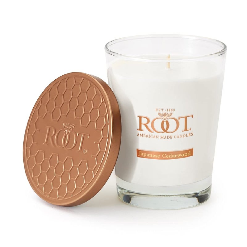 Root Candles Scented Candles Honeycomb Veriglass Premium Handcrafted Beeswax Blend Candle Large Japanese Cedarwood