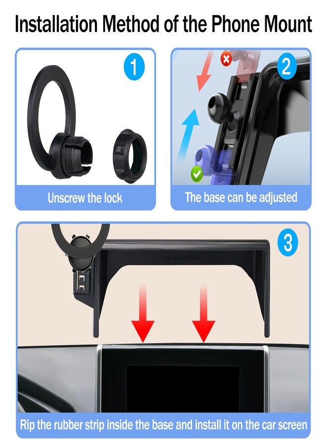 Hesanzol Car Phone Holder for Toyota RAV4 2025 2019-2024 7/8-Inch Screen, Cell Phone Mount Compatible with MagSafe - Image 5