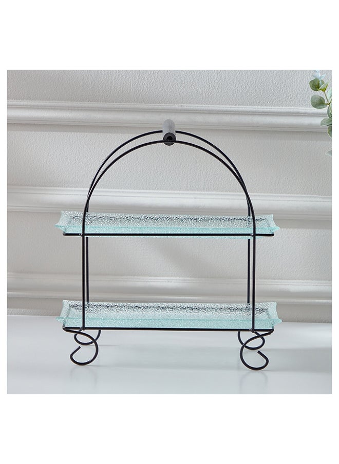 Home Box Vintage 3-Piece Glass Serving Tray Set 35.5x36.5x19.3 cm  - Image 2