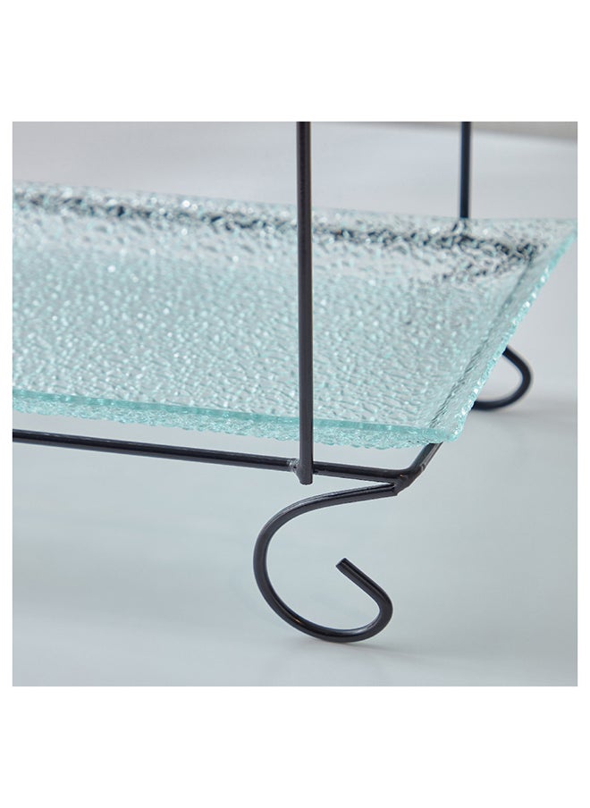 Home Box Vintage 3-Piece Glass Serving Tray Set 35.5x36.5x19.3 cm  - Image 4