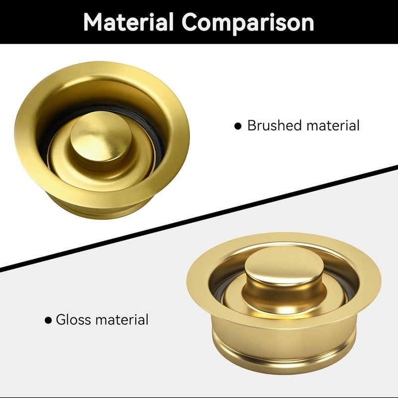 SettleDown Sink Flange Gasket for Garbage Disposal and Sink Stopper Stainless Steel 3-1/2 inch Standard Sink Drain Opening Kitchen Sink Replacement Accessories (Gold Polished Brushed) - Image 2