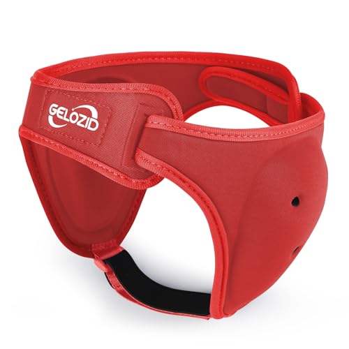 Gelozid Adjustable Wrestling Headgear for BJJ MMA Grappling and Training Ear Guard and Cauliflower Protection Helmet Large 207246in Red - Image 1