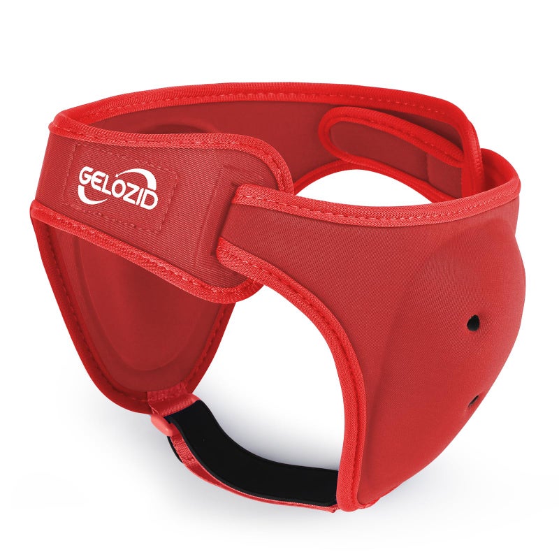 Gelozid Adjustable Wrestling Headgear for BJJ MMA Grappling and Training Ear Guard and Cauliflower Protection Helmet Large 207246in Red - Image 2