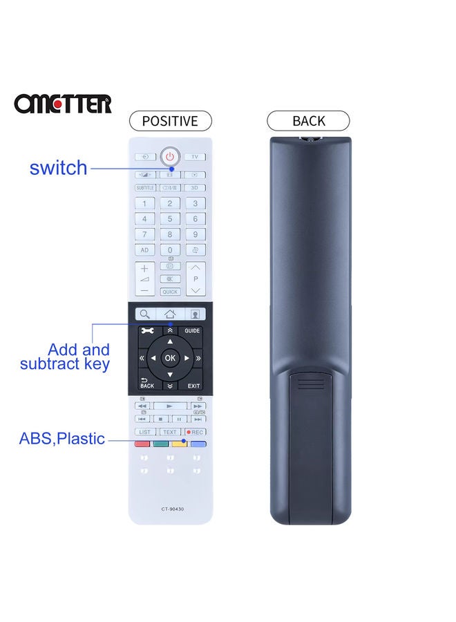 OMETTER New CT-90430 CT-90444 CT-90429 for Toshiba TV Remote Control Ultra HD 4K CT-90427 CT-90428 CT 90326