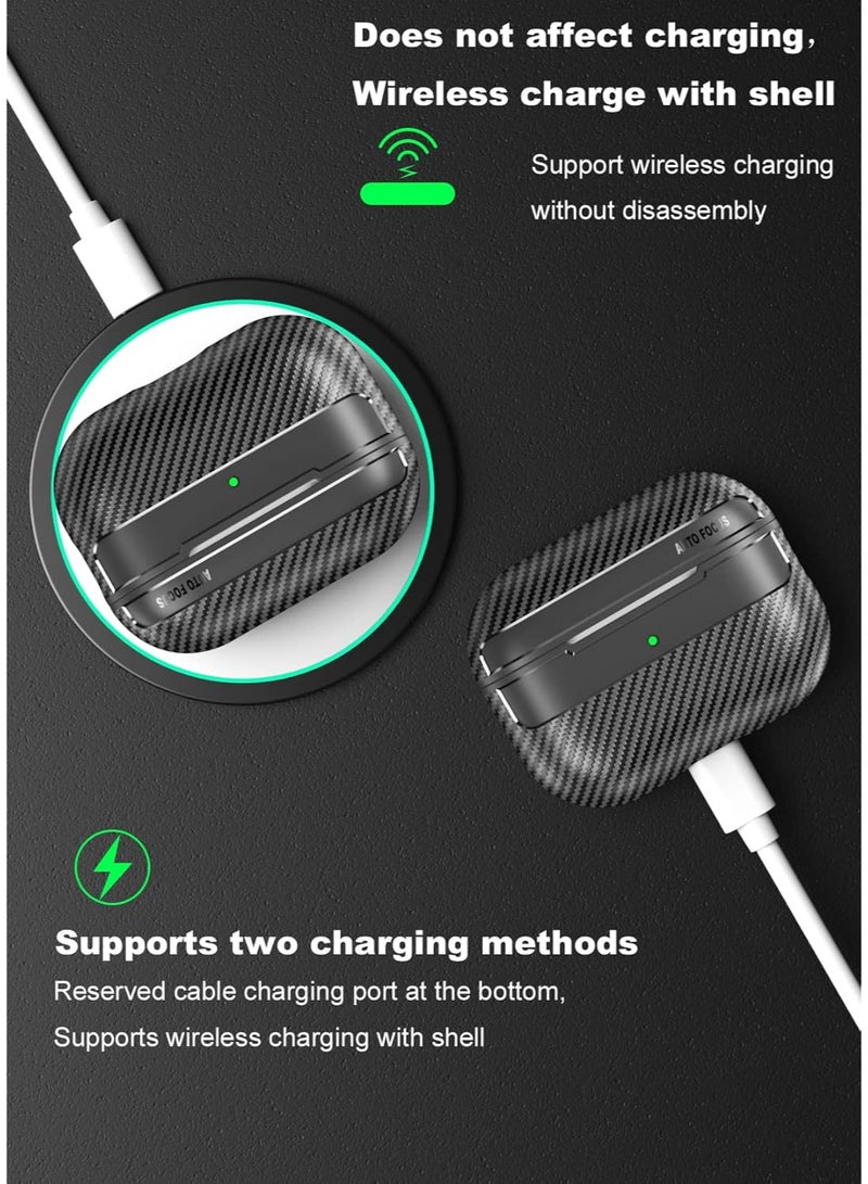 Carbon Fiber Grain Pattern Soft Silicon Earphone Case Cover for Airpods Pro 2nd Gen 2022 (for Airpods Pro 2) - Image 2