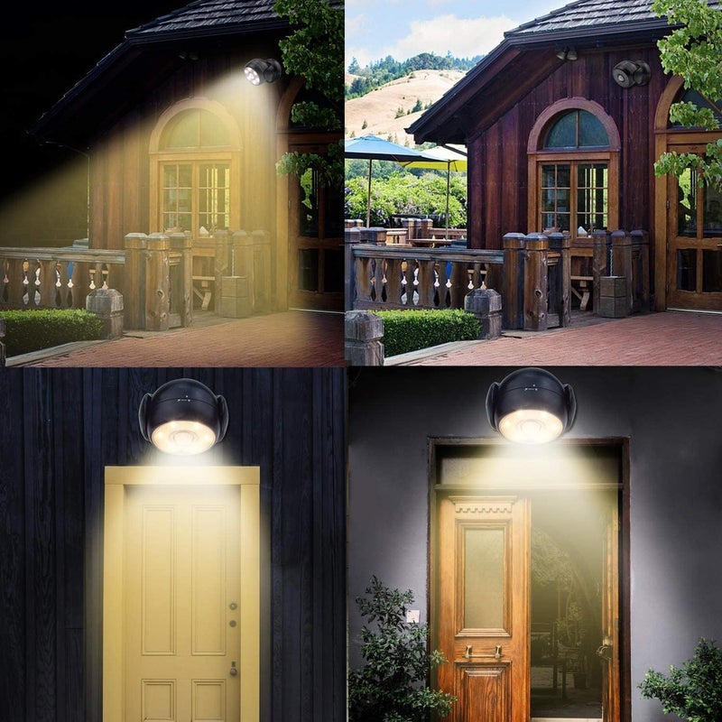 BIGLIGHT Battery Operated Motion Sensor Spotlight, Wireless LED Flood Light Indoor Outdoor, Waterproof Security Lighting, Bright Uplight for Wall Front Door Shed Hallway Bathroom Porch, 200 Lumen - Image 4