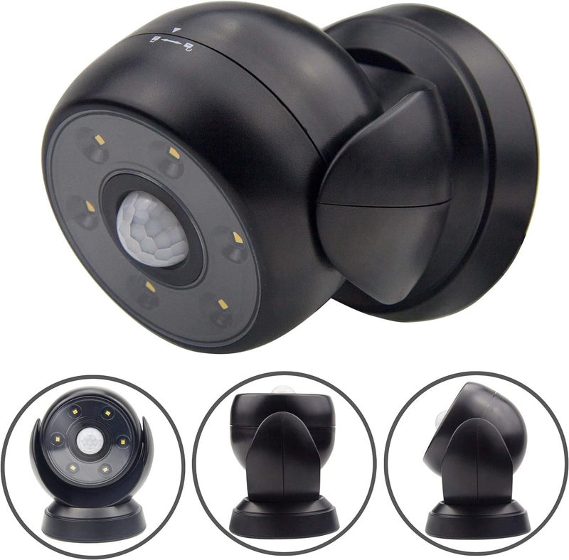 BIGLIGHT Battery Operated Motion Sensor Spotlight, Wireless LED Flood Light Indoor Outdoor, Waterproof Security Lighting, Bright Uplight for Wall Front Door Shed Hallway Bathroom Porch, 200 Lumen - Image 1