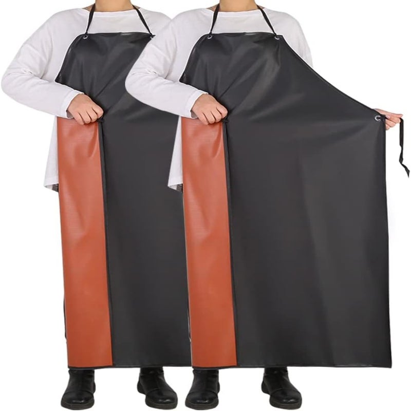 PVC chemical protective apron, waterproof, oil-proof, thickened apron, soft leather, adult apron for food, aquatic products, slaughterhouse, kitchen, labor protection apron - Image 2