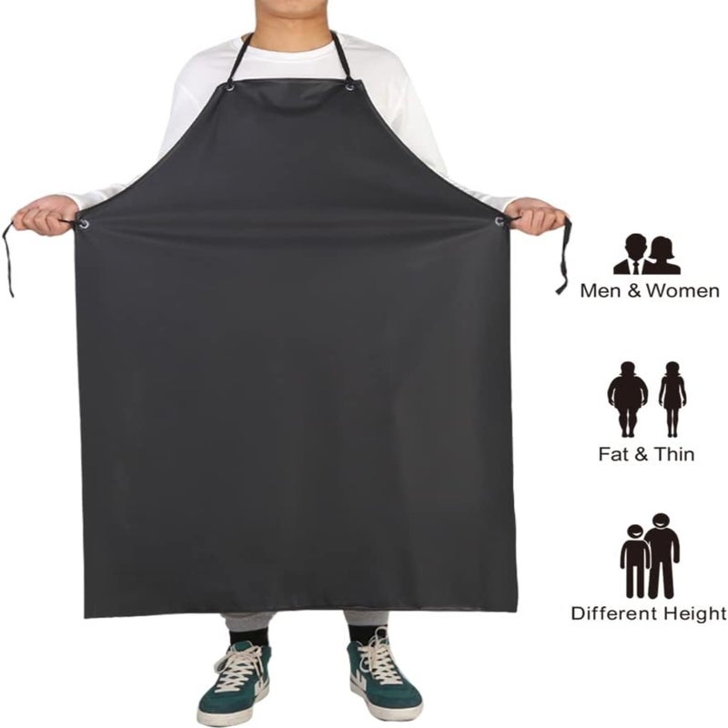 PVC chemical protective apron, waterproof, oil-proof, thickened apron, soft leather, adult apron for food, aquatic products, slaughterhouse, kitchen, labor protection apron - Image 3