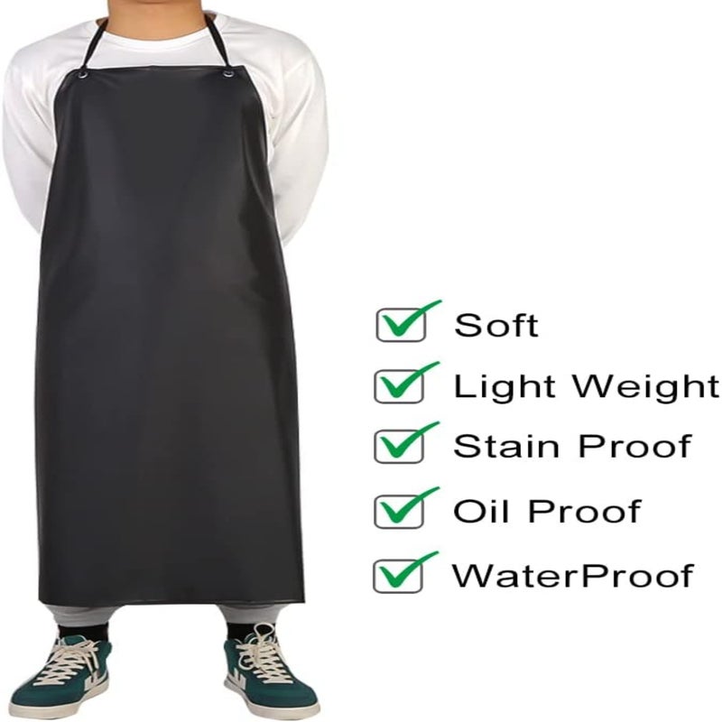 PVC chemical protective apron, waterproof, oil-proof, thickened apron, soft leather, adult apron for food, aquatic products, slaughterhouse, kitchen, labor protection apron - Image 4
