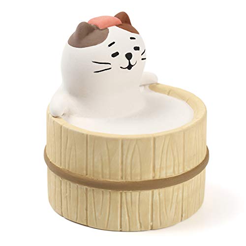 Terra Distribution Aroma Ceramic Stone Diffuser [Japan Import] Aromatherapy Essential Oil Diffuser, Non Electric, Passive, Unique, Cute, Animal, Design for Women, Men, and Gifts (Bathing Cat) - Image 1