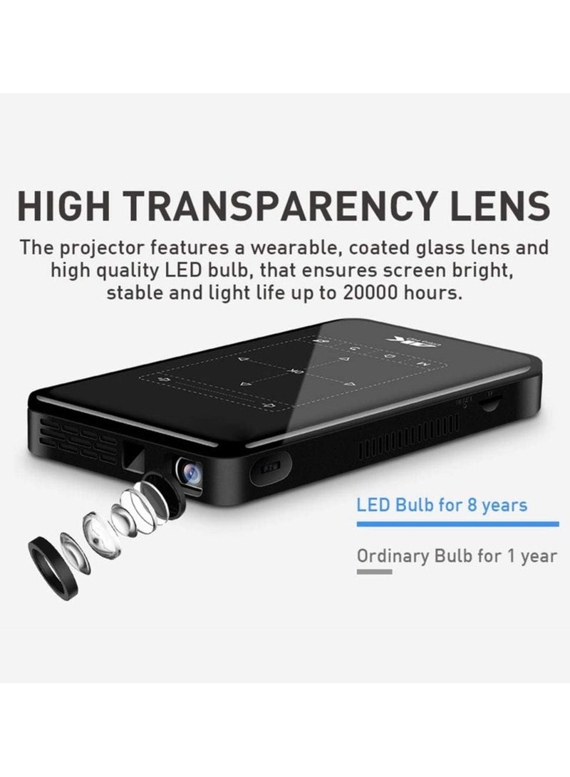 4K Mini Projector With WiFi And Bluetooth Built In Android Rechargeable Portable Outdoor Projector Support 4K Video Decoding For Mobile Laptop Smart Phone  - Image 3