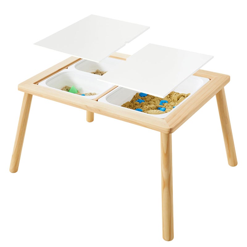 Asweets Sensory Table for Toddlers Indoor Table with Storage Bins Kids Play Activity Desk for Boys Girls Gift 29L x 20W x 21H 3 White Bins
