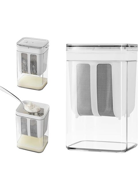 VNSUBM 1100ML Yogurt Filter Strainer BPAFree Greek Yoghurt Curd Maker Multifunctional with fine mesh lid for Coffee Soybean Milk Soup Fruit Juice