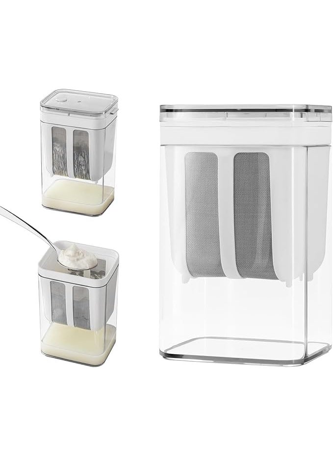 VNSUBM - VNSUBM 1100ML Yogurt Filter Strainer BPAFree Greek Yoghurt Curd Maker Multifunctional with fine mesh lid for Coffee Soybean Milk Soup Fruit Juice - Image 1