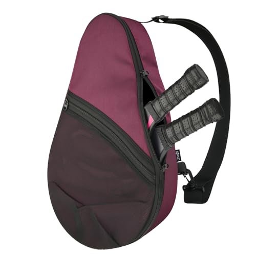 Cosmos Padel Racket Bag Pickleball Paddle Sling Backpack Padel Racquet Storage Bag Padel Paddel Tennis Equipment Carrying Bag with Mesh Pocket for 2 Paddles Ball Water Bottle Accessory Burgundy - Image 1