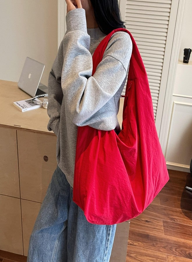 Avilego Women Solid Color Slouchy Tote Bag Large Capacity Shoulder Purse Versatile Underarm Bag Hobo Bag Travel Vacation - Image 4