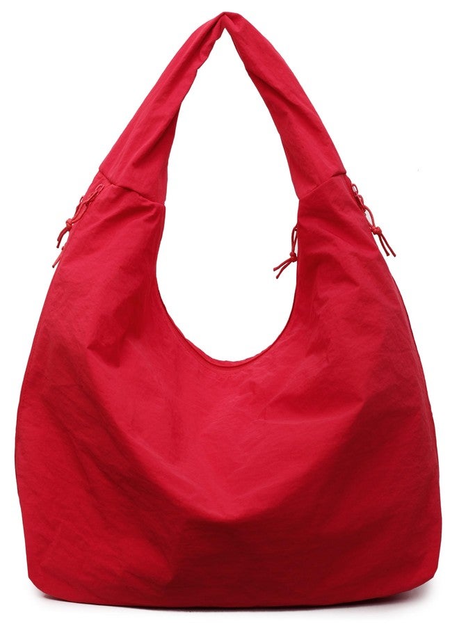 Avilego Women Solid Color Slouchy Tote Bag Large Capacity Shoulder Purse Versatile Underarm Bag Hobo Bag Travel Vacation - Image 1