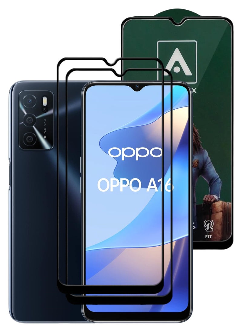 ACLIX 2 Pieces Antistatic ESD Dustproof Premium Quality High Definition Tempered Glass Screen Protector Designed For Oppo A16 - Image 1