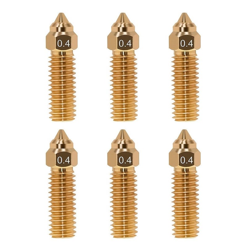 6 قطع فوهات نحاسية عالية السرعة بقطر 0.4 مم متوافقة مع طابعات إندر 3 V3 KE وK1 Max وCR 10 SE وCR M4 وأجزاء طابعات ثلاثية الأبعاد - Image 5