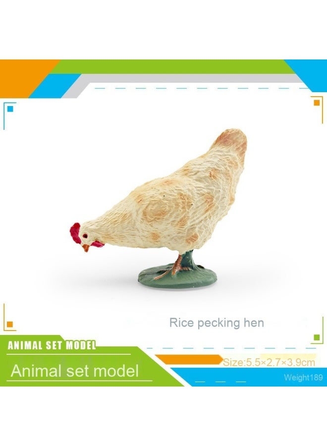NIBEMINENT Simulated Animal Model - Realistic Chicken Pecking Hen and Polish Chicken Decor Toy for Cognition and Play