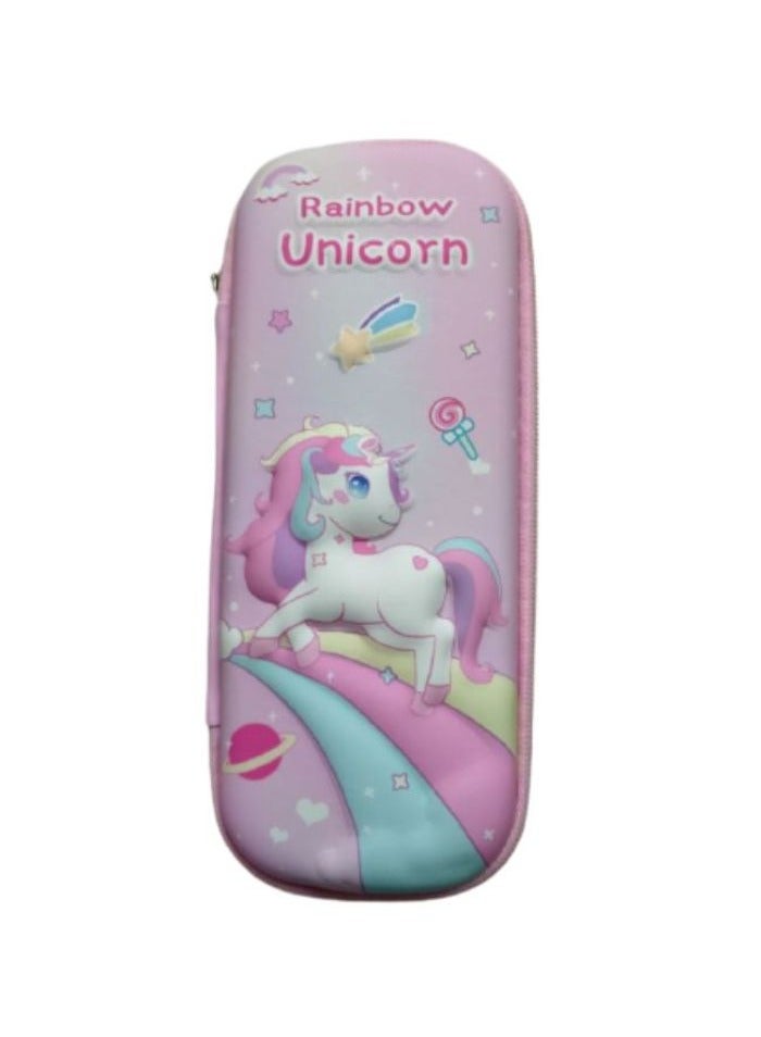 3D Pencil Case High Quality 3D Pencil Cases and Bags for Boys and Girls, Embrace Adventure with Vibrant Colors with High Quality (Colorful Horse) (Colorful Horse & Rainbow (Pink)) - Image 1