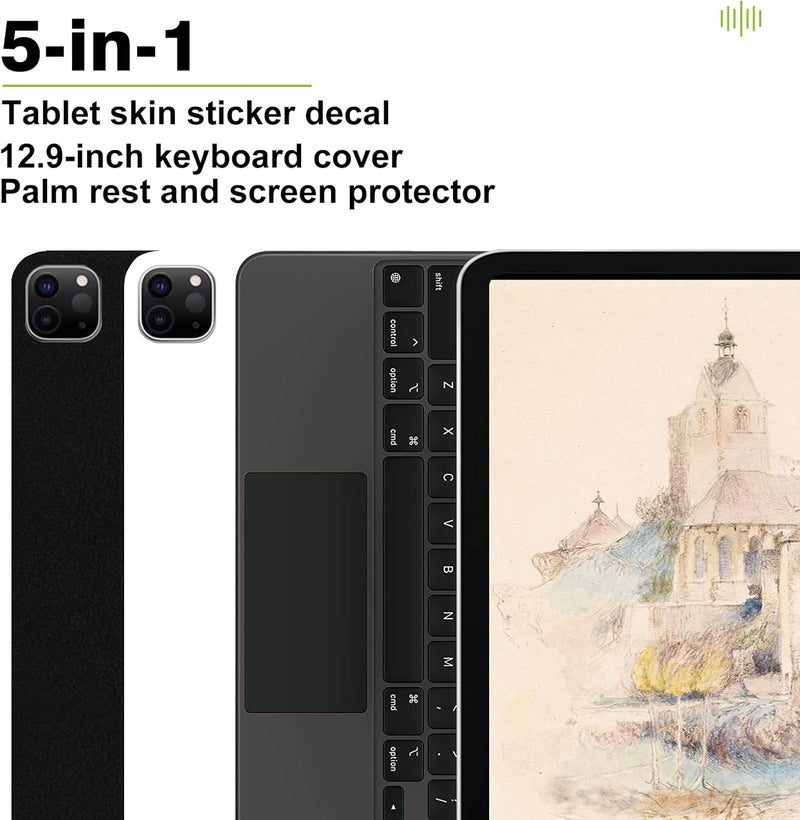 IMMOENUC 5-in-1 Tablets Skin Sticker Decals for 2020/2021/2022 Apple ipad Pro M2 Magic Keyboard 11 inch Keyboard Cover Palm Rest Screen Protector (for Magic Keyboard 11 inches 2020/2021/2022) - Image 2