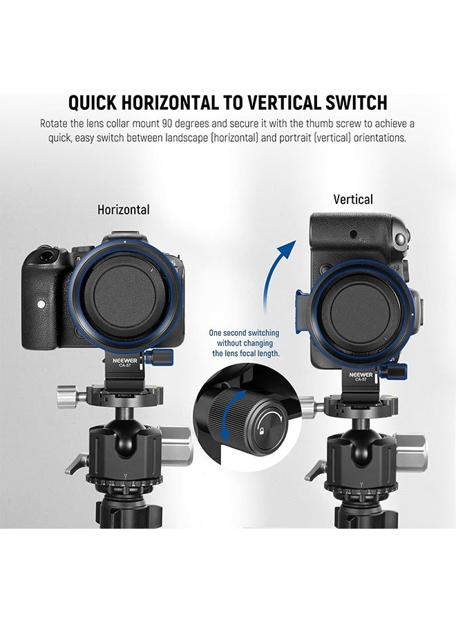 Neewer Rotatable Collar Mount Plate for Canon EOS R5 R5C R6 Mark II, Fast Horizontal to Vertical Camera Tripod Lens Mount Ring Compatible with DJI RS 3/2 u0026 Arca Quick Release System, CA-57  - Image 5