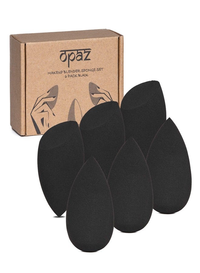 Opaz 6 Pcs Black Makeup Sponge Blender Set Non-latex Beauty Foundation Blending Edgeless Flawless Liquid, Cream, and Powder applicator sponges Puff set case - Image 2