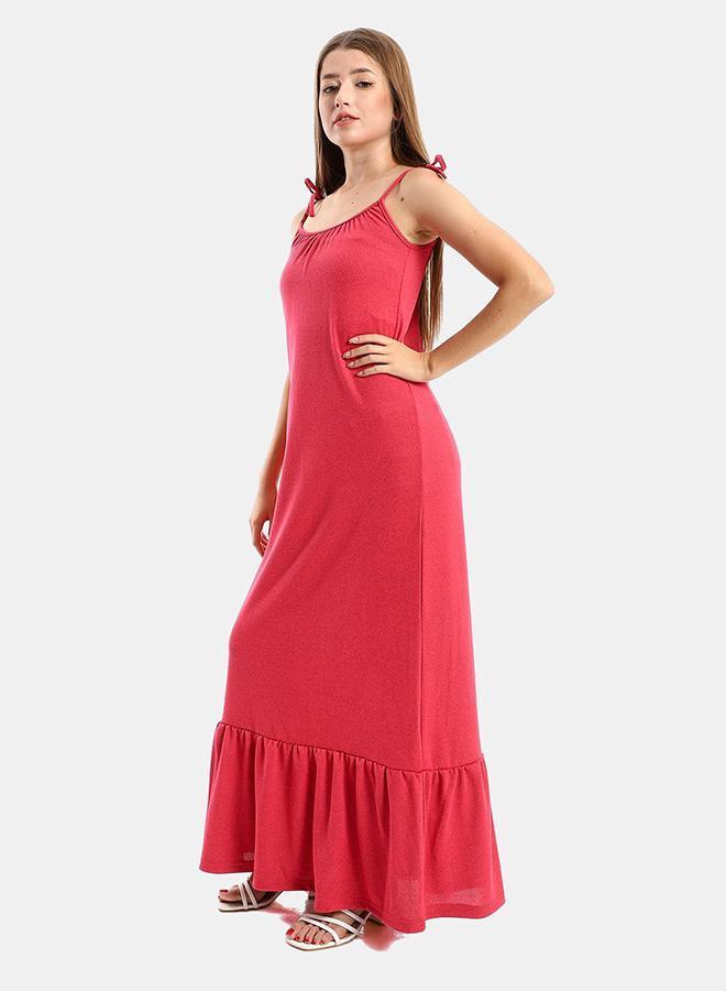 kady Jamila Women Spaghetti Sleeves Tiered Casual DressWomen ,melon-XXL - Image 2