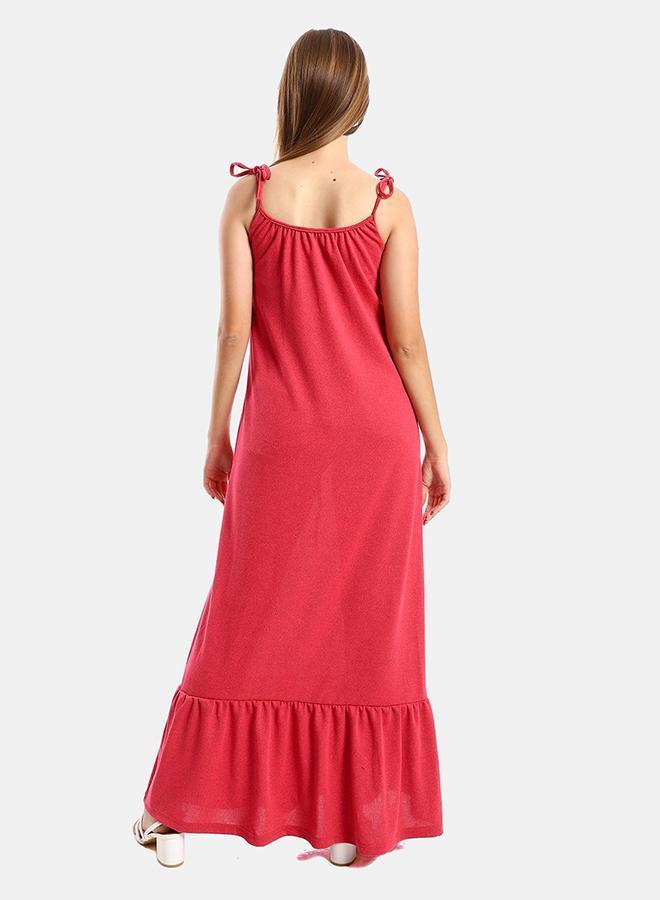 kady Jamila Women Spaghetti Sleeves Tiered Casual DressWomen ,melon-XXL - Image 3