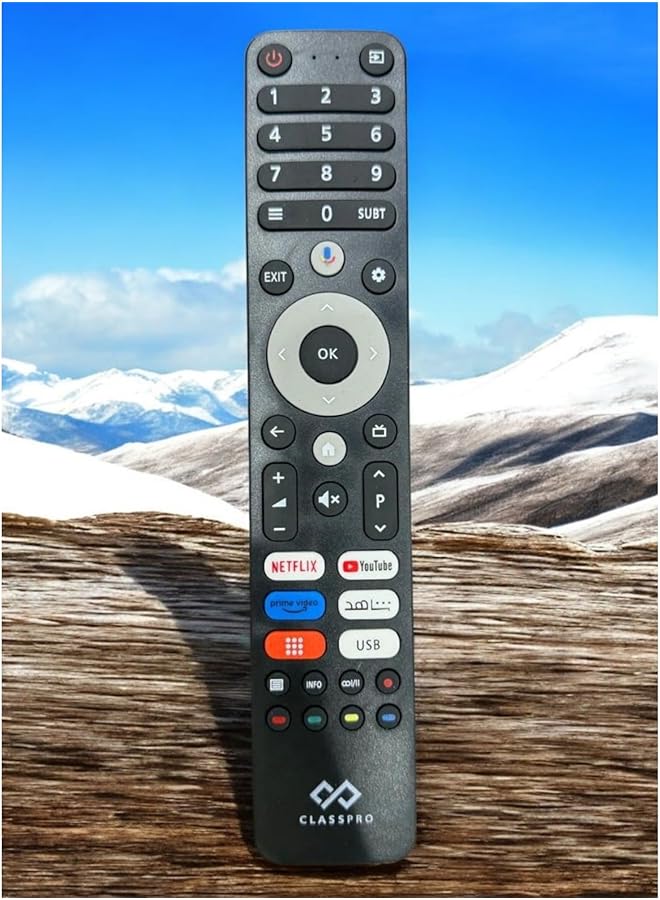 إيروريكس جهاز تحكم عن بعد بديل متوافق مع أجهزة تلفزيون Classpro الذكية يتميز بأزرار وصول سريعة لـ Netflix وYoutube وPrime Video - Image 3