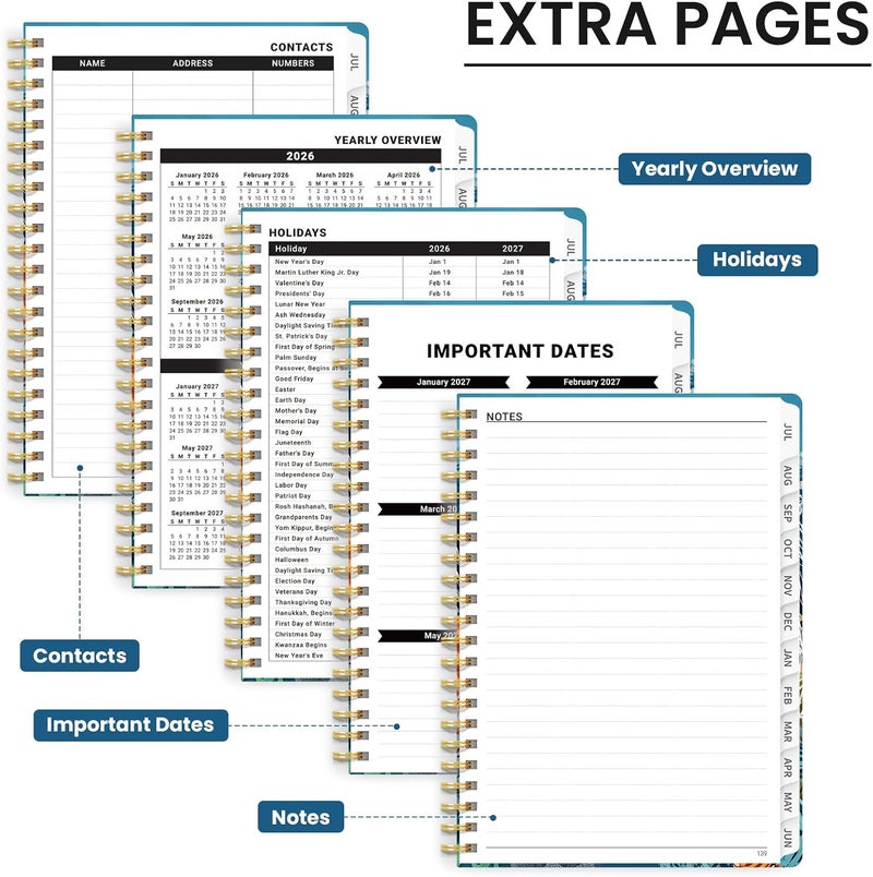 ZOTIA Planner 2026-2027, Monthly and Weekly Academic Planner July 2026 - June 2027, Hardcover Student Teacher Planning Agenda Calendar Book with Tabs, Perfect for Office School Supplies, A4 (8.5" x 11 - Image 5